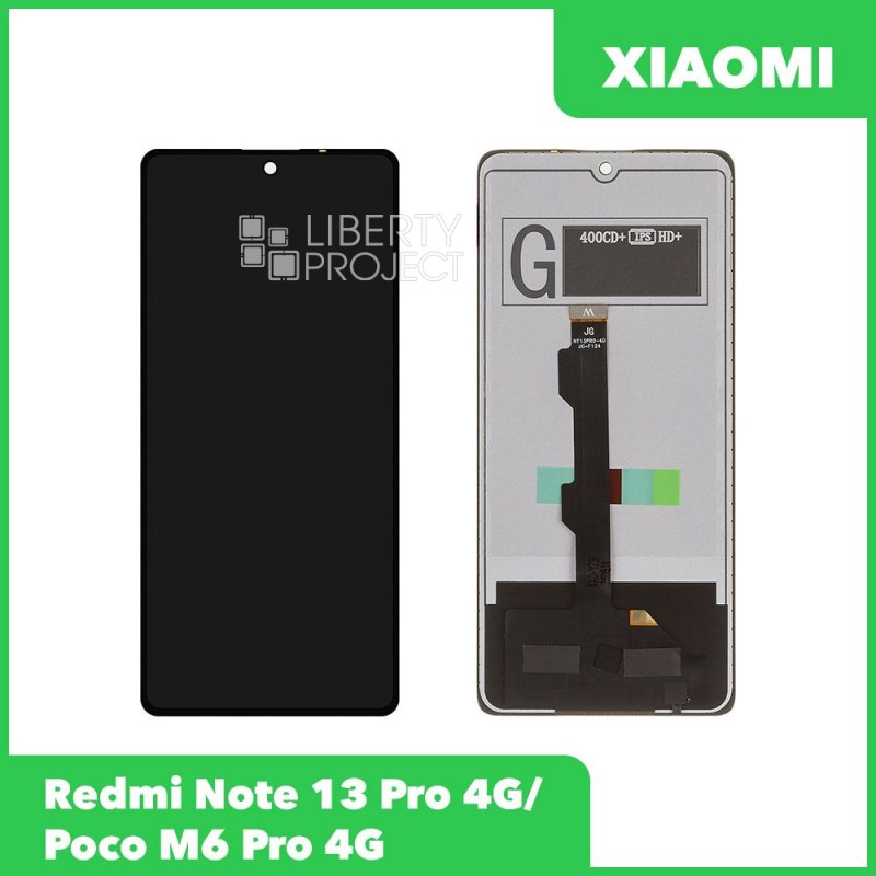 LCD дисплей для Xiaomi Redmi Note 13 Pro 4G/Note 14S/Poco M6 Pro 4G с тачскрином incell (черный) — фото 2