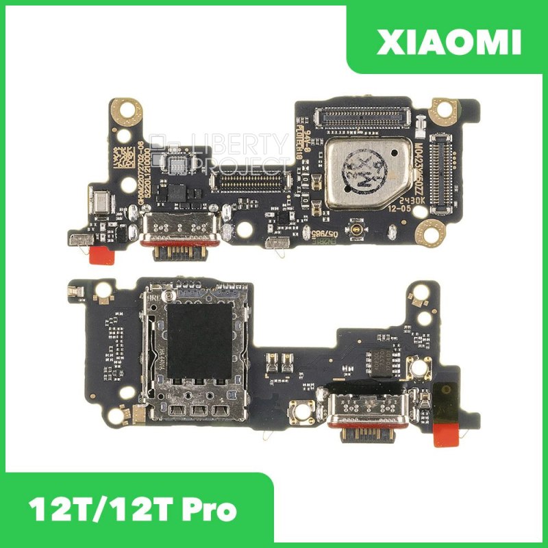 Шлейф/FLC Xiaomi 12T/12T Pro (22071212AG/MZB0CE5RU) на системный разъём/разъём SIM/микрофон, ориг — фото 2