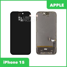 LCD дисплей для Apple iPhone 15 (черный) (A3090) SOFT OLED DD (привязка без пайки)