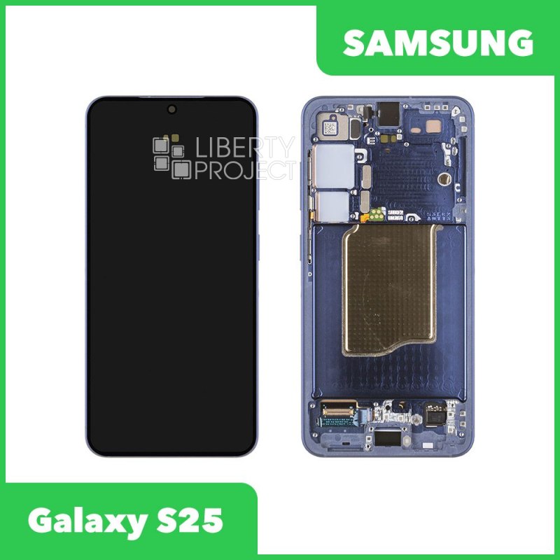 LCD дисплей для Samsung Galaxy S25 SM-S931 GH82-36329D в рамке (синий) 100% OR SP — фото 2