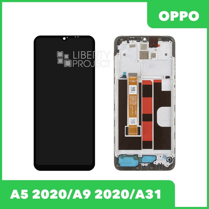 LCD дисплей для OPPO A5 (2020) с тачскрином в рамке (черный) OR