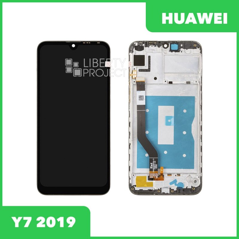 LCD дисплей для Huawei Y7 2019 (DUB-LX1) с тачскрином в рамке (черный) 100% OR — фото 2