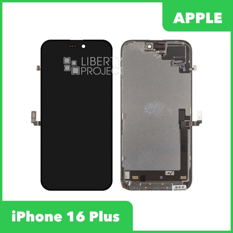 LCD дисплей для Apple iPhone 16 Plus (черный) с тачскрином original (change glass) без ошибки + шлейф — фото 2