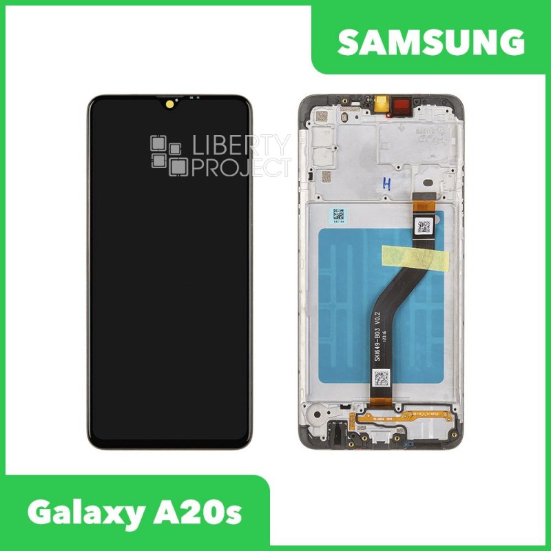 LCD дисплей для Samsung Galaxy A20s SM-A207F/DS в рамке (черный) 100% OR — фото 2