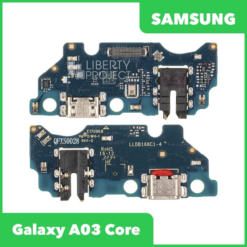Шлейф/FLC Samsung Galaxy A03 Core SM-A032 на системный разъём/разъём гарнитуры/микрофон, ориг — фото 2