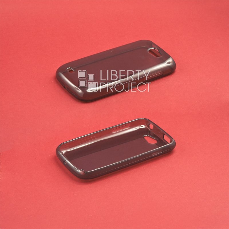 Силиконовый чехол для Samsung i8150 TPU Case (черный прозрачный)