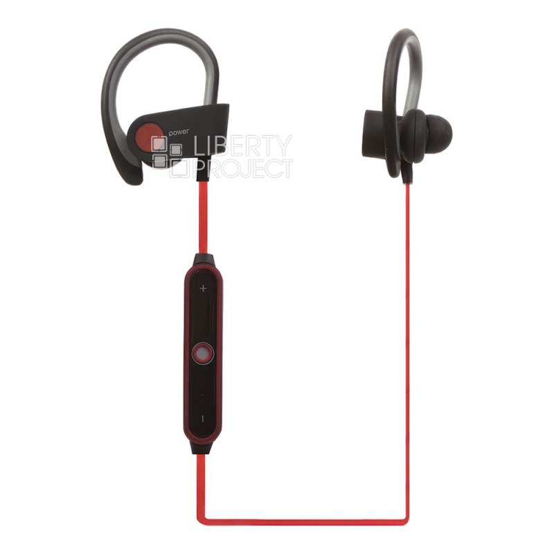 Bluetooth гарнитура Power B.2Wireless вставные (черные с красным/коробка)