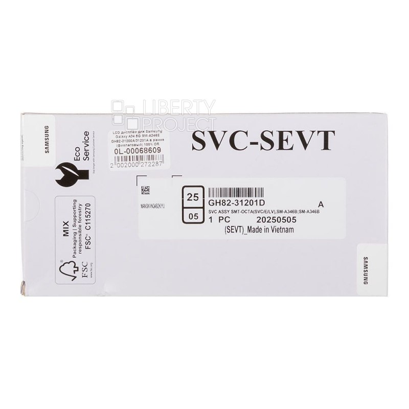 LCD дисплей для Samsung Galaxy A34 5G SM-A346E GH82-31200A/31201A в рамке (фиолетовый) 100% OR SP — фото 4