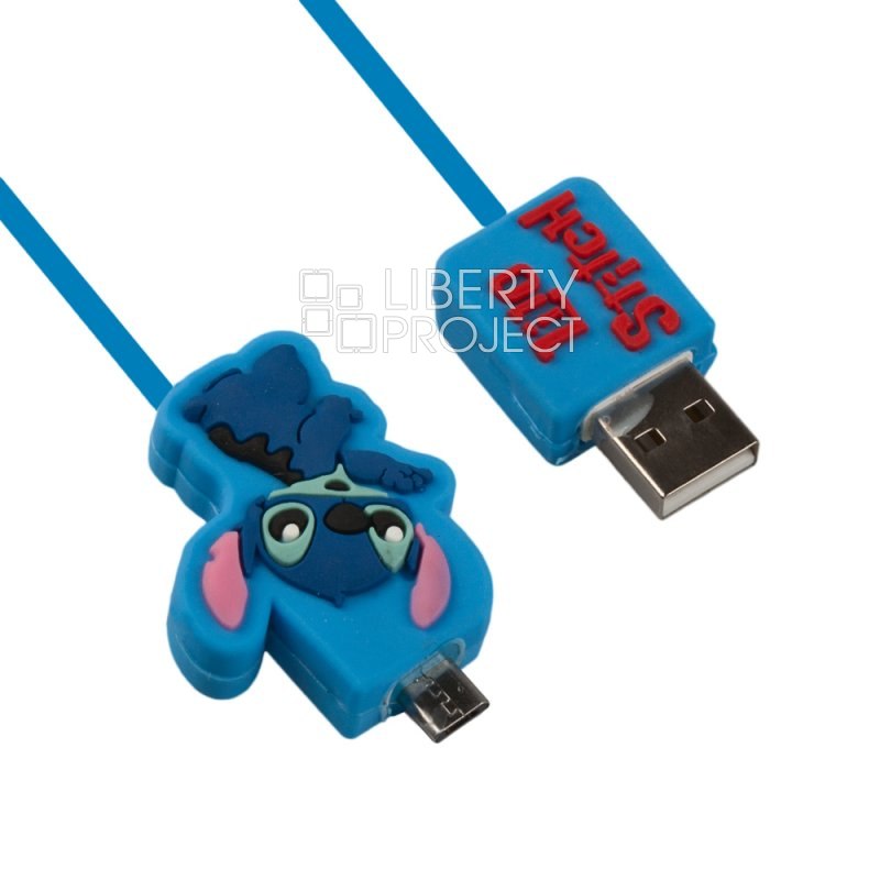 USB Дата-кабель мультяшный &quot;Stitch&quot; Micro USB (коробка)