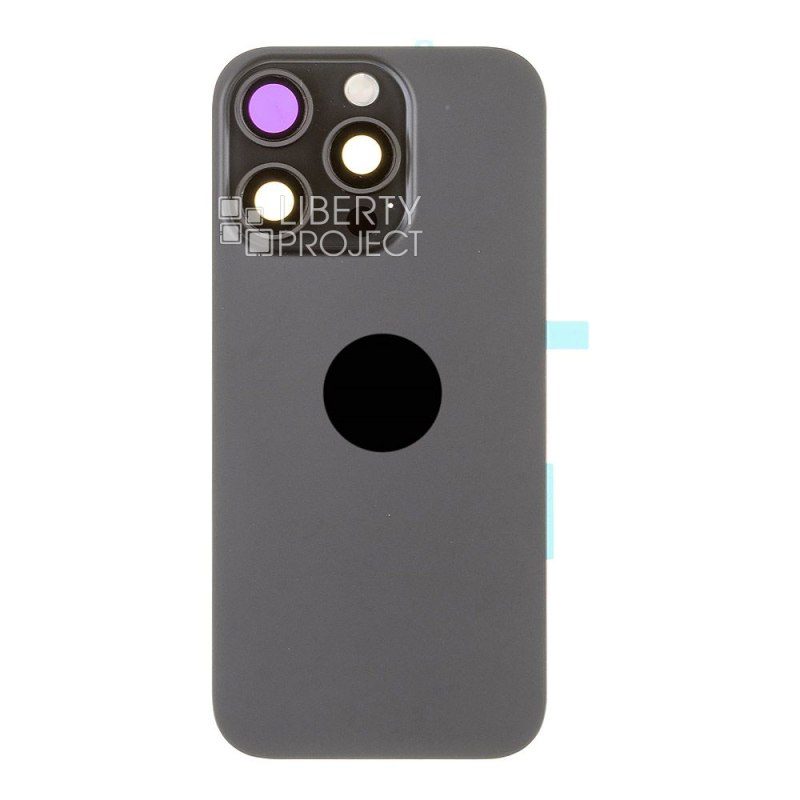 Задняя крышка для iPhone 16 Pro (черный) в сборе со стеклом камеры, с шлейфом MagSafe — фото 4