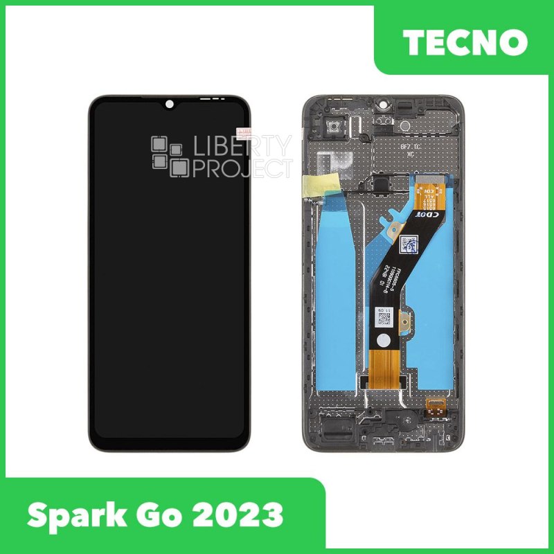 LCD дисплей для Tecno Spark Go 2023 (BF7) с тачскрином в рамке (черный) OR LCD — фото 2