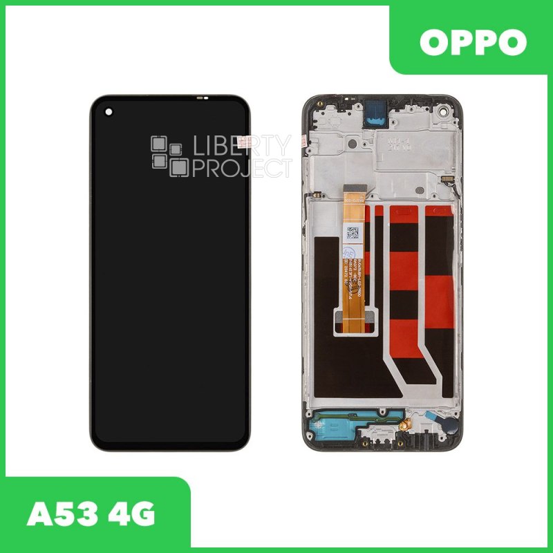 LCD дисплей для Oppo A53 4G (CPH2127) с тачскрином в рамке (черный) 100% OR — фото 2
