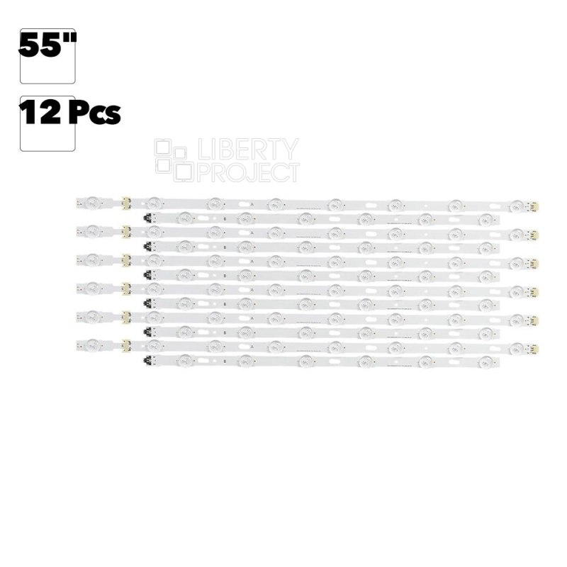 Светодиодная подсветка для телевизоров 55" S 5U75 55 FL L8 S 5U75 55 FL R6 (комплект 12 шт.) — фото 2