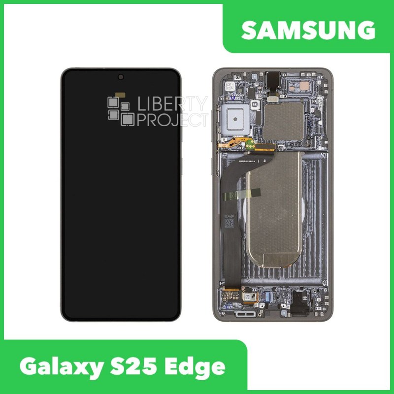 LCD дисплей для Samsung Galaxy S25 Edge SM-S937B в рамке (черный) 100% OR SP — фото 2