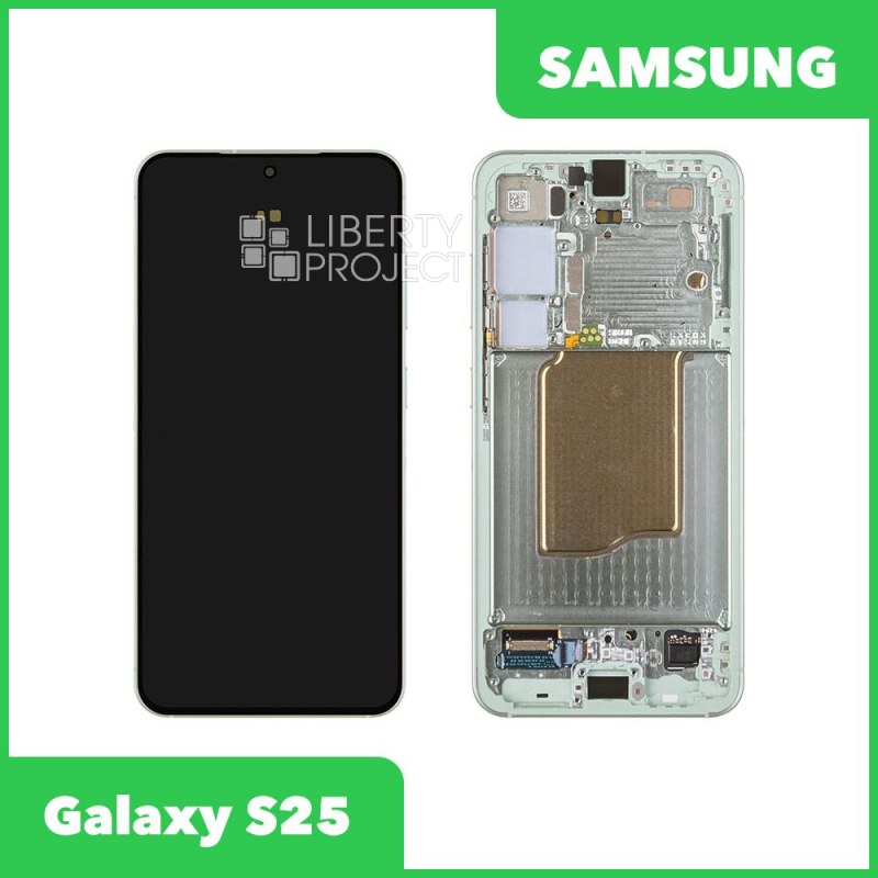 LCD дисплей для Samsung Galaxy S25 SM-S931 GH82-36329B в рамке (зеленый) 100% OR SP — фото 2
