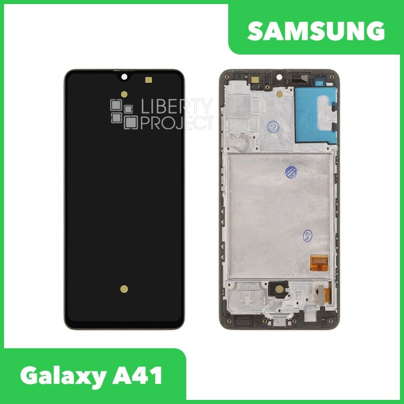 LCD дисплей для Samsung Galaxy A41 SM-A415 в сборе с тачскрином в рамке OLED Full Size (черный) — фото 2