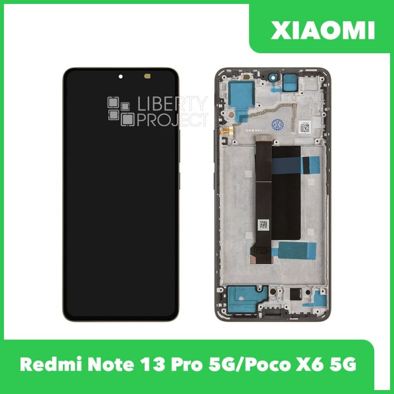 LCD дисплей для Xiaomi Redmi Note 13 Pro 5G/Xiaomi Poco X6 5G с тач в рамке AMOLED (черный) 100% OR — фото 2