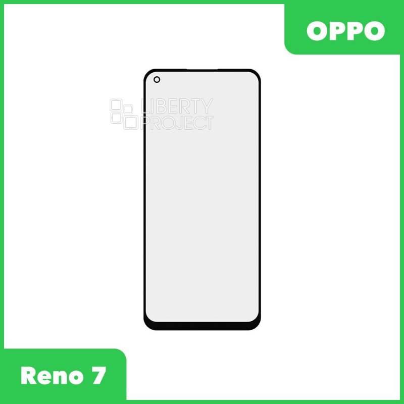 Стекло + OCA плёнка для переклейки Oppo Reno 7 (черный)