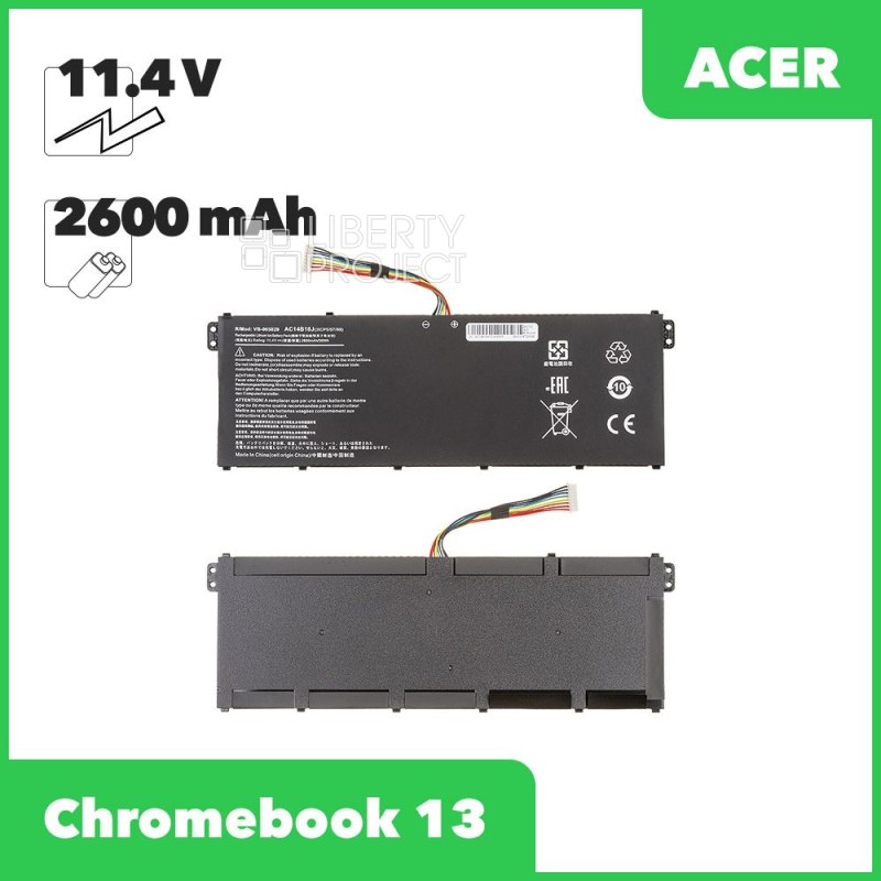 Аккумулятор (АКБ) для ноутбука Acer Chromebook 13 CB5-311 (AC14B18J) 11.4V 2600mAh OEM черная — купить оптом в интернет-магазине Либерти