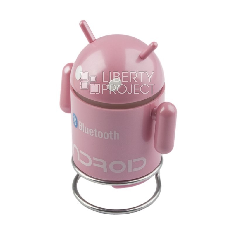 Колонка беспроводная Bluetooth &quot;Андроид Розовый&quot; (розовая/коробка)