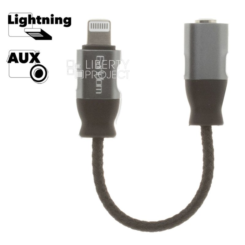 Аудио-переходник Earldom ET-OT50 AUX на Lightning 8-pin (черный) — купить оптом в интернет-магазине Либерти