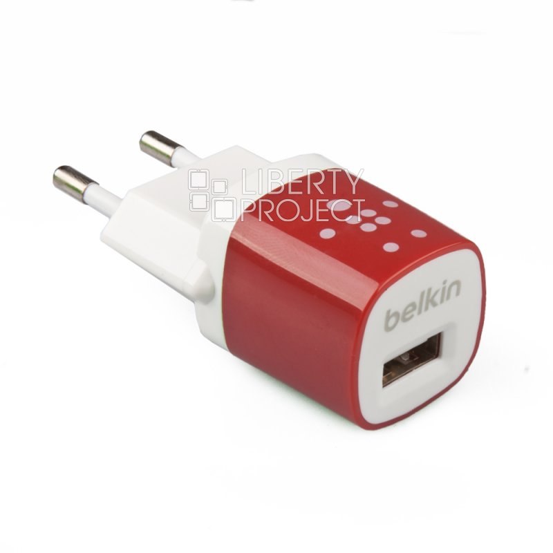 СЗУ &quot;Belkin&quot; 1A с USB выходом (F8JO17E RED) (белый/красный)