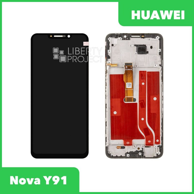 LCD дисплей для Huawei Nova Y91 (STG-LX1) с тачскрином в рамке (черный) 100% OR — фото 2