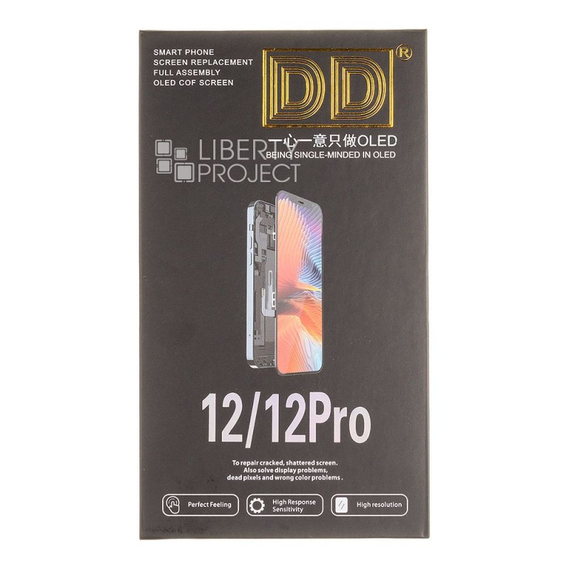 LCD дисплей для Apple iPhone 12/12 Pro (черный) матрица DD HARD OLED (привязка без пайки) — фото 4
