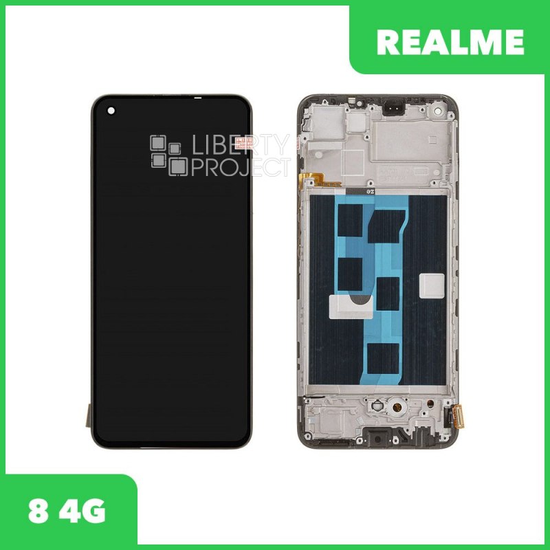LCD дисплей для Realme 8 4G (RMX3085) с тачскрином в рамке Incell (черный) — фото 2