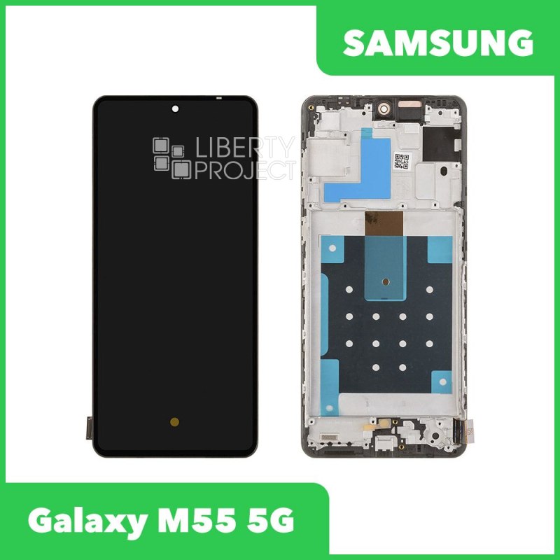 LCD дисплей для Samsung Galaxy M55 5G SM-M556B в рамке (черный) 100% OR SP — фото 2