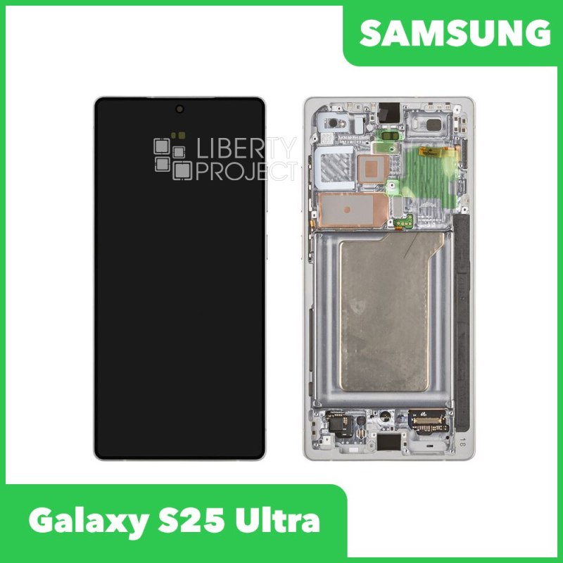 LCD дисплей для Samsung Galaxy S25 Ultra SM-S938B в рамке (серебро) 100% OR SP — фото 2