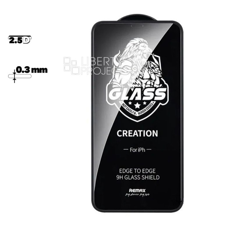 Защитное стекло REMAX GL-59 Creation на дисплей Apple iPhone 12/12 Pro, 2.5D, черная рамка, 0.3мм