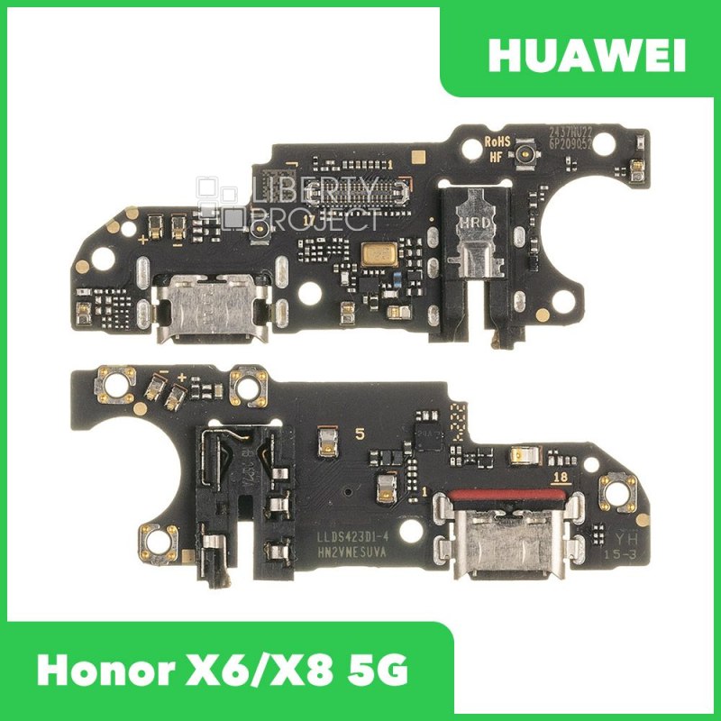 Шлейф/FLC Huawei Honor X6/X8 5G (VNE-LX1/VNE-N41) на системный разъём/гарнитура/микрофон, ориг — фото 2