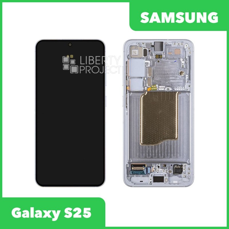 LCD дисплей для Samsung Galaxy S25 SM-S931 в рамке (голубой) 100% OR SP — фото 2