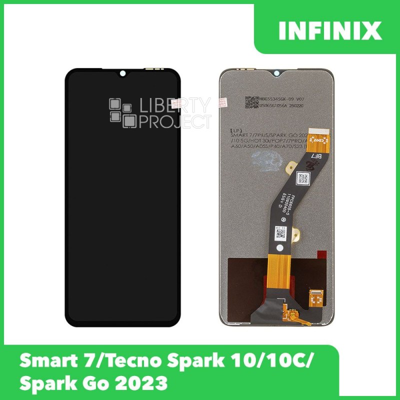 LCD дисплей для Infinix Smart 7/7HD/Tecno Spark 10/10C/Spark Go 2023/Itel A60S (черный)HD яркая — фото 2