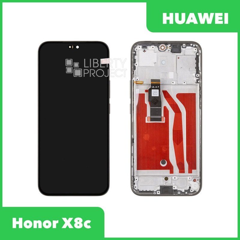 LCD дисплей для Huawei Honor X8c (ABR-LX1) с тачскрином в рамке (черный) 100% OR — фото 2