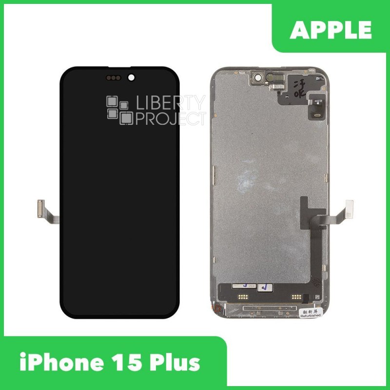 LCD дисплей для Apple iPhone 15 Plus (черный) original (change glass) без ошибки + шлейф — фото 2