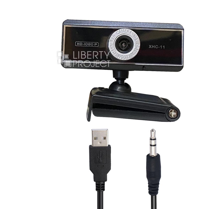 Web-камера &quot;FULL HD&quot; XHC-11 USB + 3,5 мм. Plug and Play (черная/коробка)