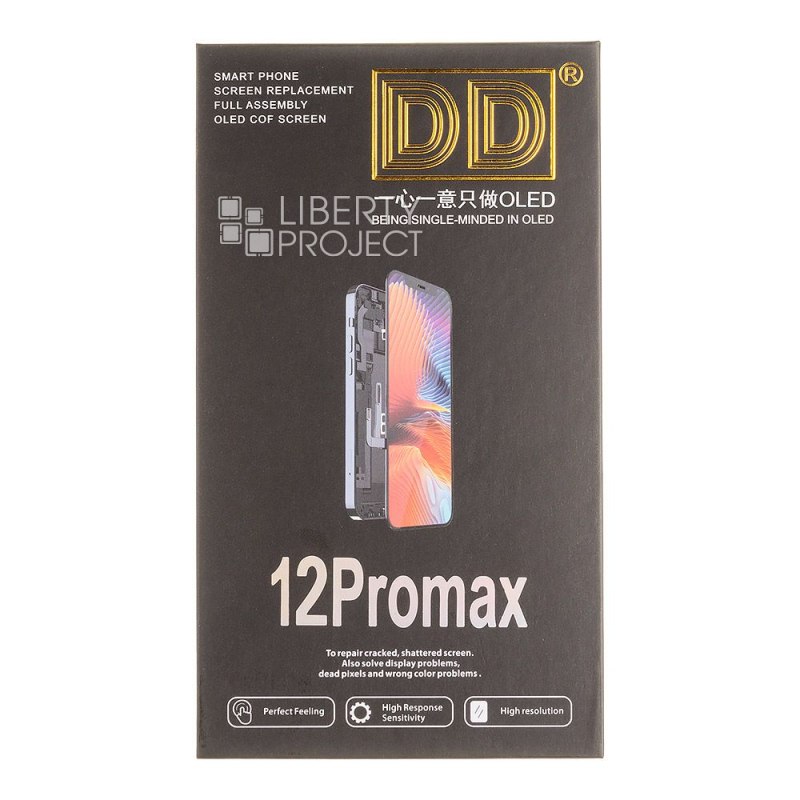 LCD дисплей для Apple iPhone 12 Pro MAX (черный) матрица DD HARD OLED (привязка без пайки) — фото 4