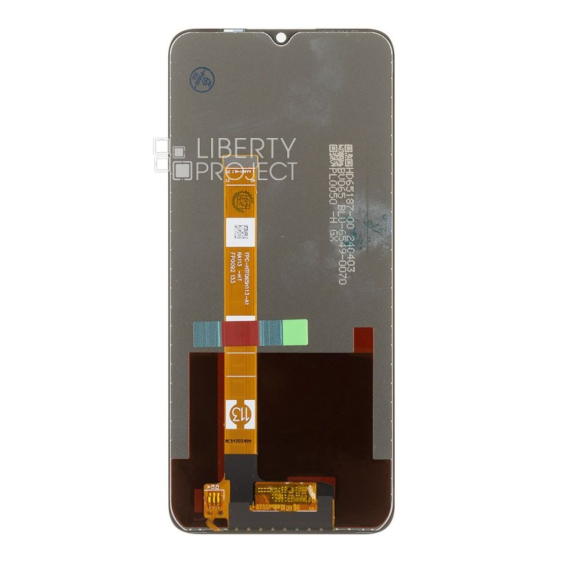LCD дисплей для Realme C25/C25S/Narzo 50A (RMX3195) с тачскрином (черный) Orig Size — фото 3
