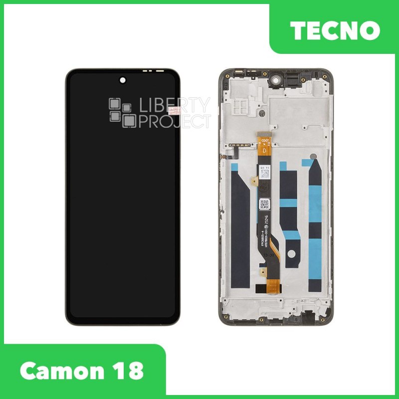 LCD дисплей для Tecno Camon 18 в сборе с тачскрином в рамке (черный) OR LCD — фото 2