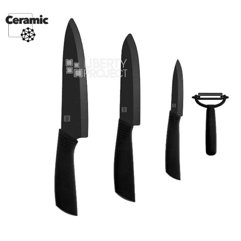 Набор кухонных ножей Xiaomi 4в1 Huo Hou Nano Ceramic Knife — купить оптом в интернет-магазине Либерти