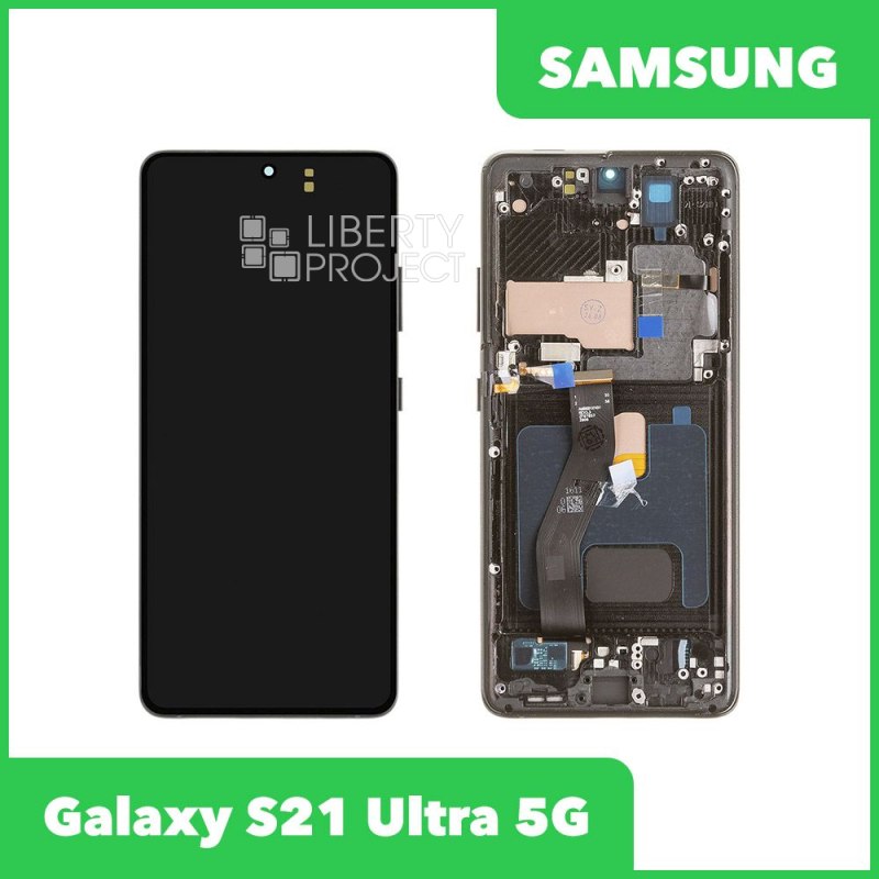 LCD дисплей для Samsung Galaxy S21 Ultra 5G SM-G998 в сборе с тачскрином OLED (черный) — фото 2
