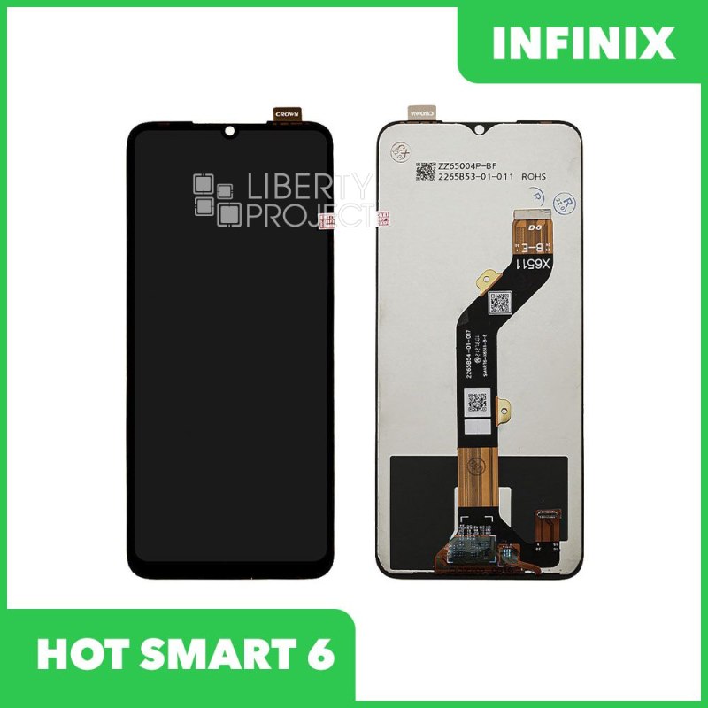 LCD дисплей для Infinix Hot Smart 6 в сборе с тачскрином (черный) Premium Quality