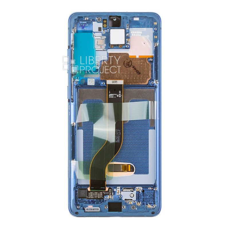 LCD дисплей для Samsung Galaxy S20 Plus SM-G985 GH82-22145E в рамке (синий) 100% OR SP — фото 3