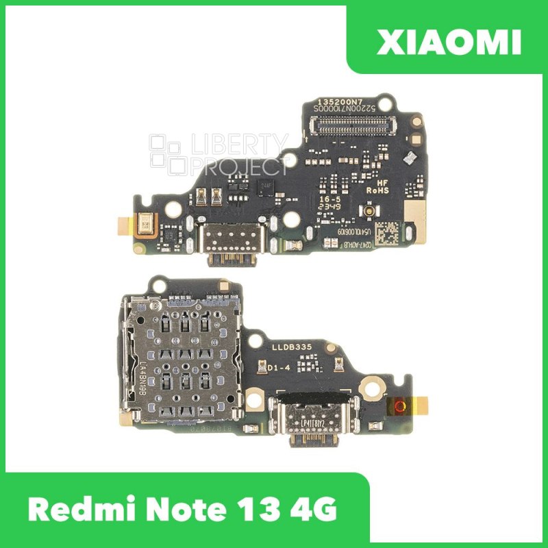 Шлейф/FLC Xiaomi Redmi Note 13 4G (23129RAA4G) на системный разъём/микрофон/SIM, ориг — фото 2