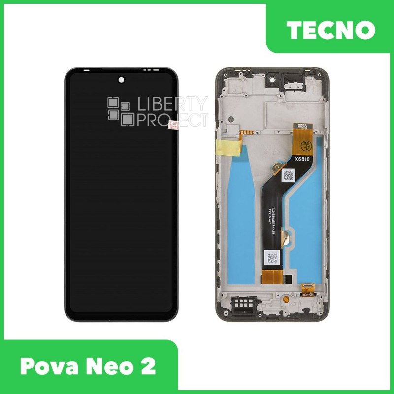 LCD дисплей для Tecno Pova Neo 2 (LG6n) с тачскрином в рамке (черный) OR LCD — фото 2