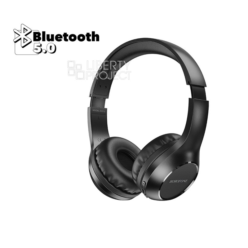 Bluetooth гарнитура BOROFONE BO12 Power BT 5.0, накладная (черный)