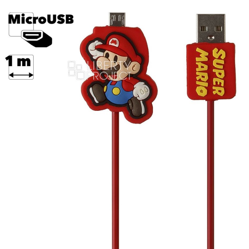 USB Дата-кабель мультяшный &quot;Mario Bros.&quot; Micro USB (коробка)
