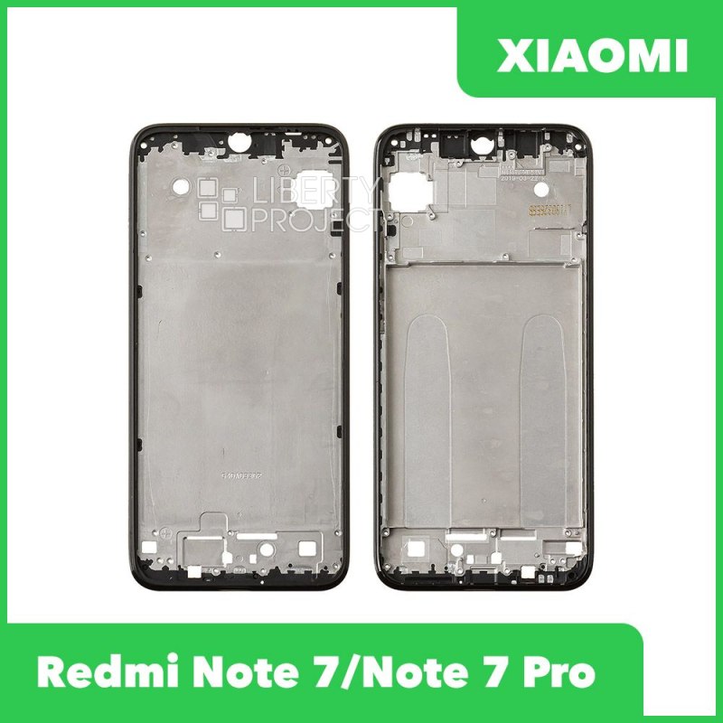 Рамка дисплея (средняя часть) Xiaomi Redmi Note 7 / Note 7 Pro черная